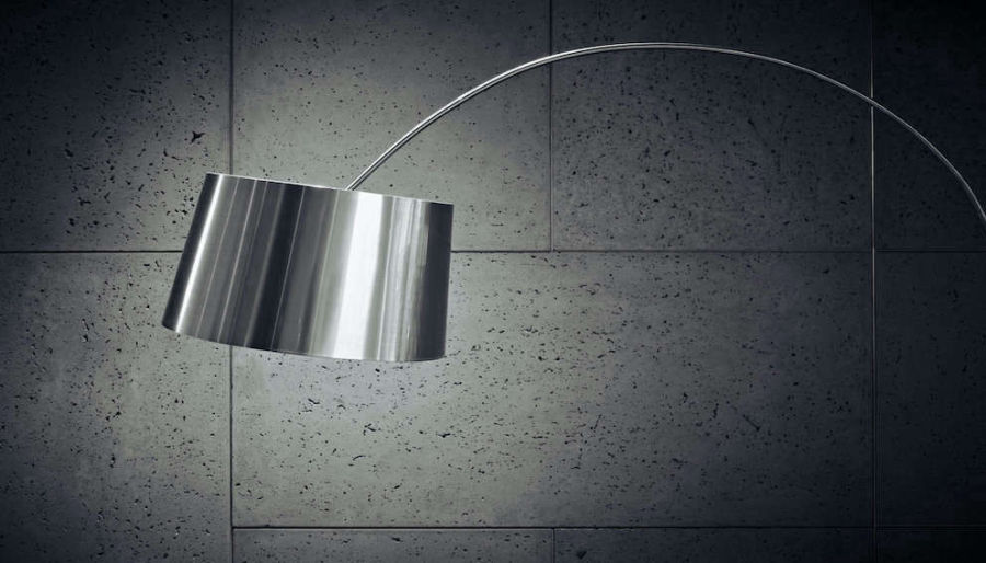 Architectural concrete panel wall cladding in an interior